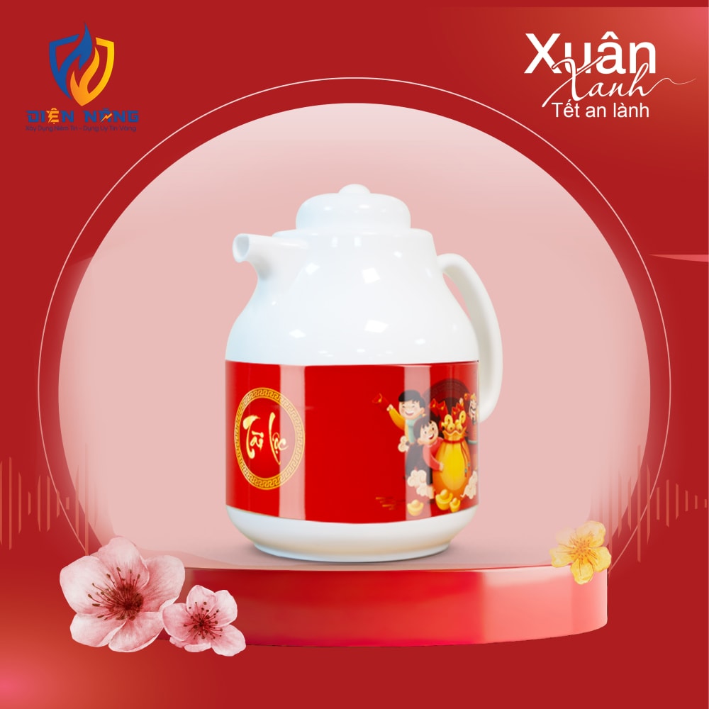 Phích pha trà nút ấn tết 2025 1040 TS 1 lít - anh 2