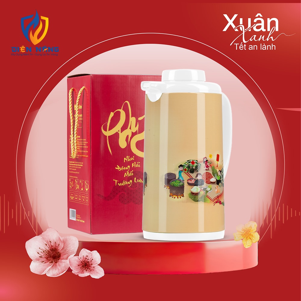 Phích đựng nước nút ấn tết 2025 1040 TS4.E 1 lít