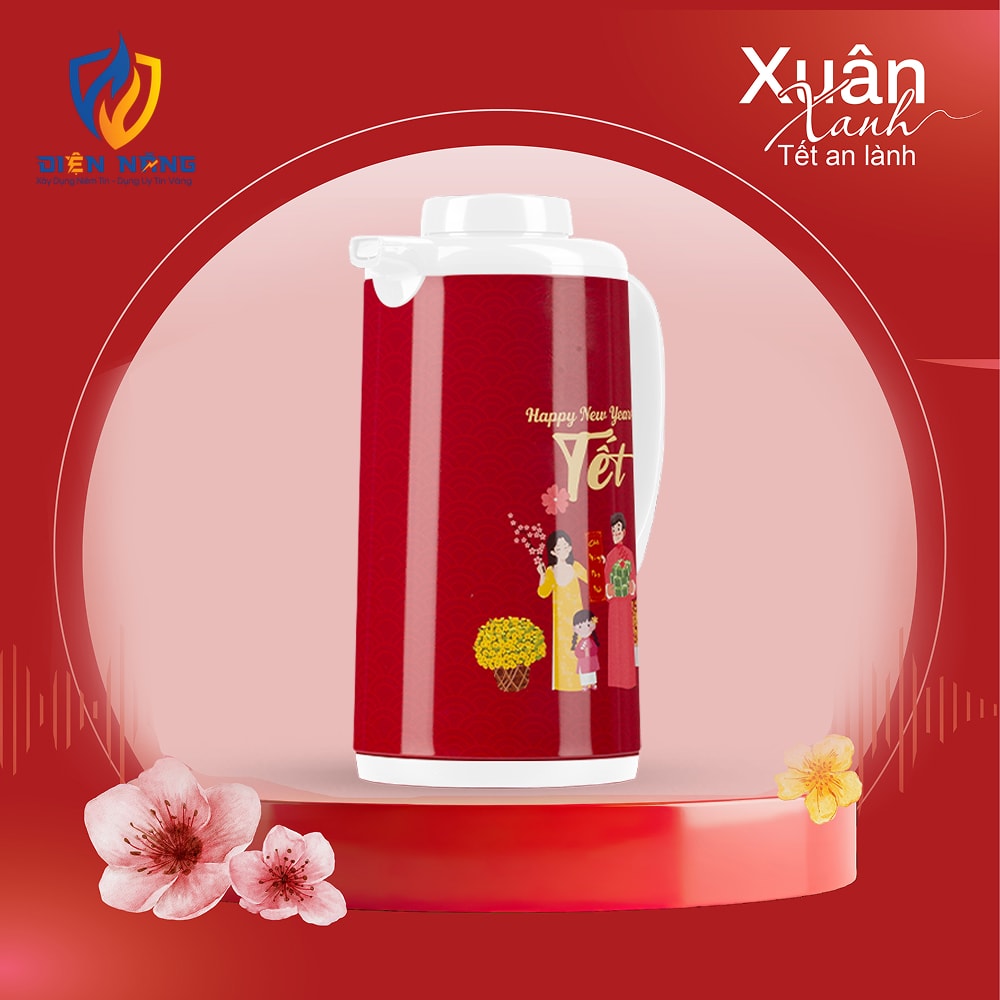 Phích đựng nước nút ấn tết 2025 1040 TS4.E 1 lít - anh 2