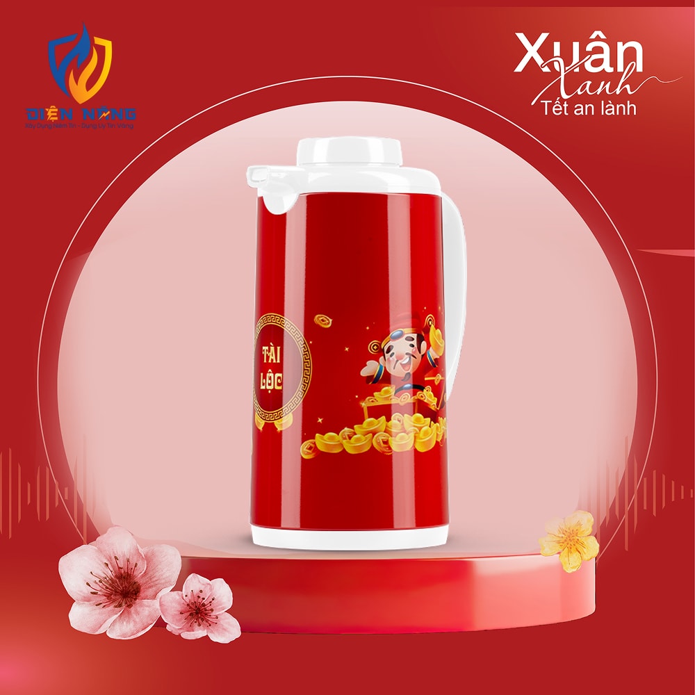 Phích đựng nước nút ấn tết 2025 1040 TS4.E 1 lít - anh 3