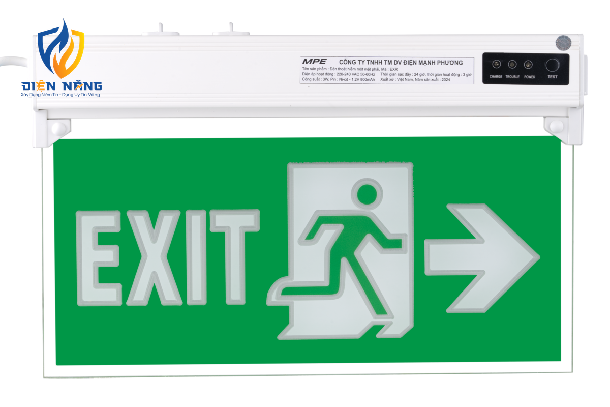 LED Exit đèn báo 1 mặt phải 3W - EXR