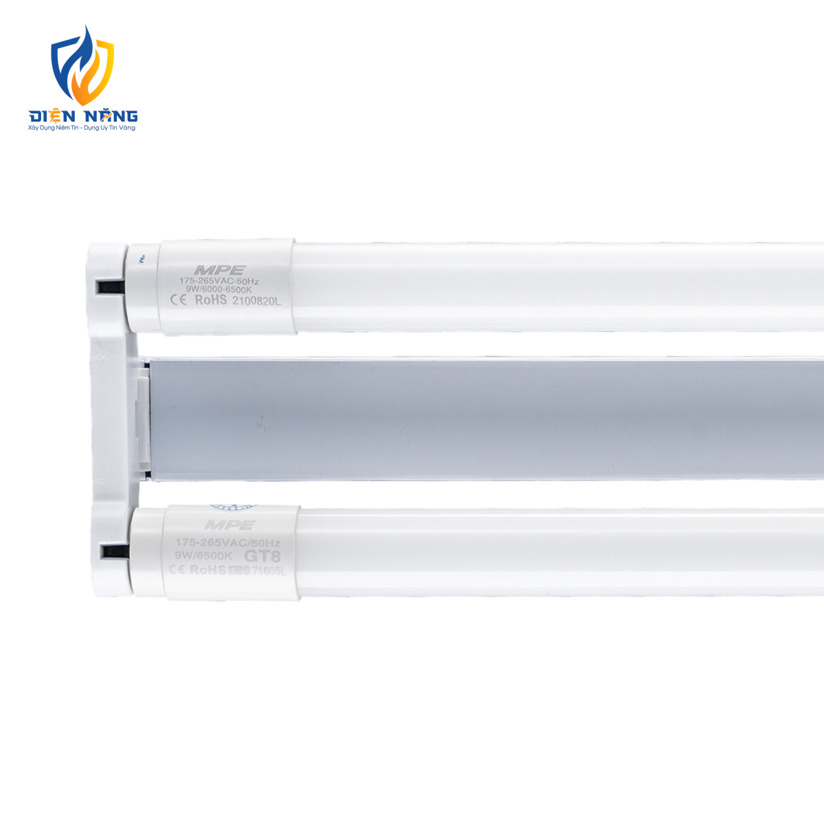 Bộ máng LED Tube thuỷ tinh 2x9W 0.6m ánh sáng trắng MGT-210T