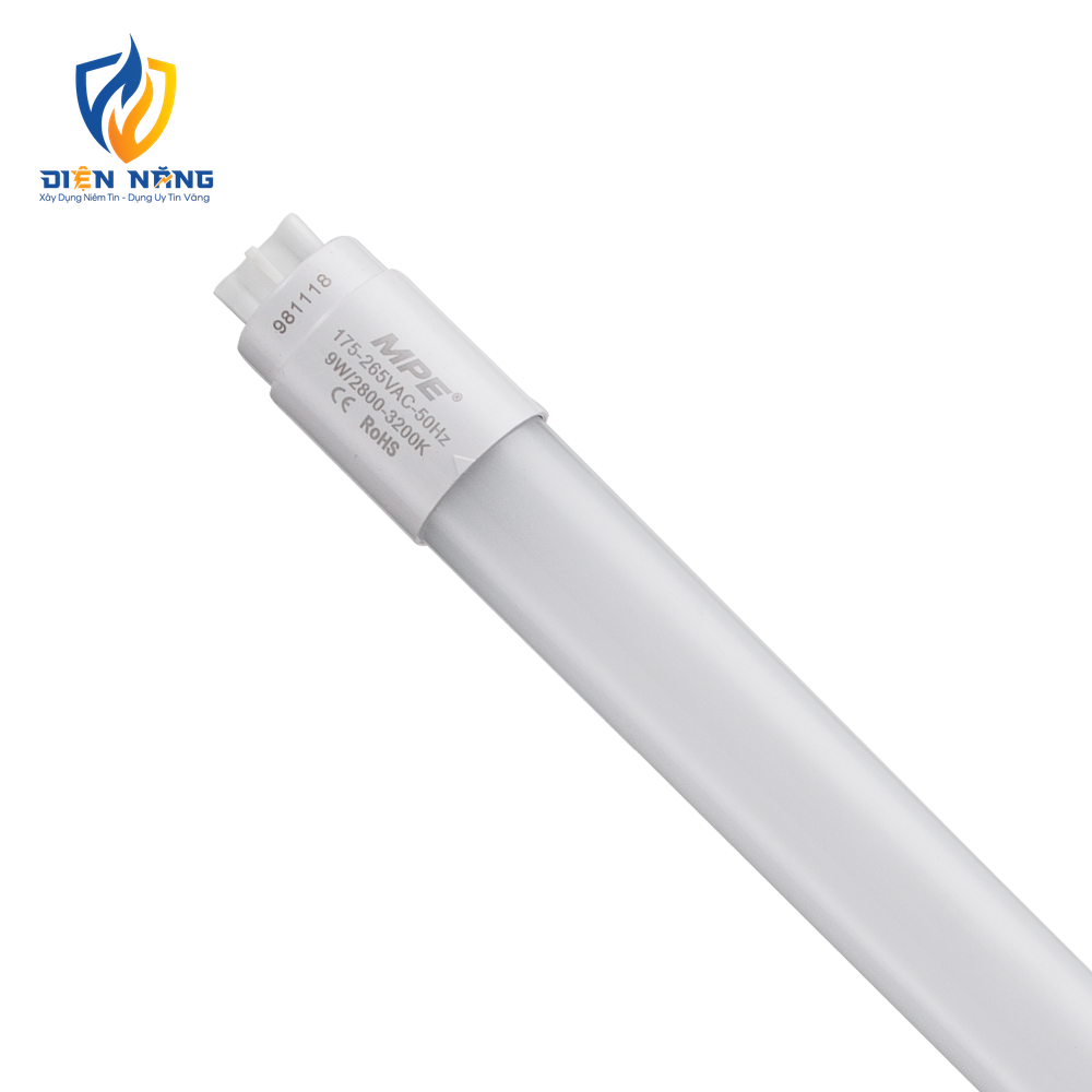 LED tube nhựa nano 0.6m 9W ánh sáng vàng NT8-60V
