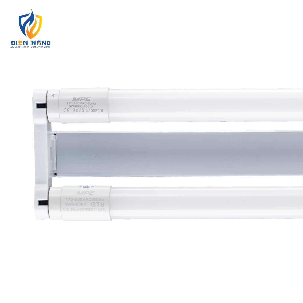 Bộ máng LED Tube thuỷ tinh 2x18W 1.2m ánh sáng vàng MGT-220V