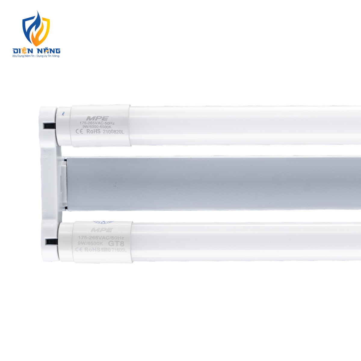 Bộ máng LED Tube thuỷ tinh 2x18W 1.2m ánh sáng trắng MGT-220T
