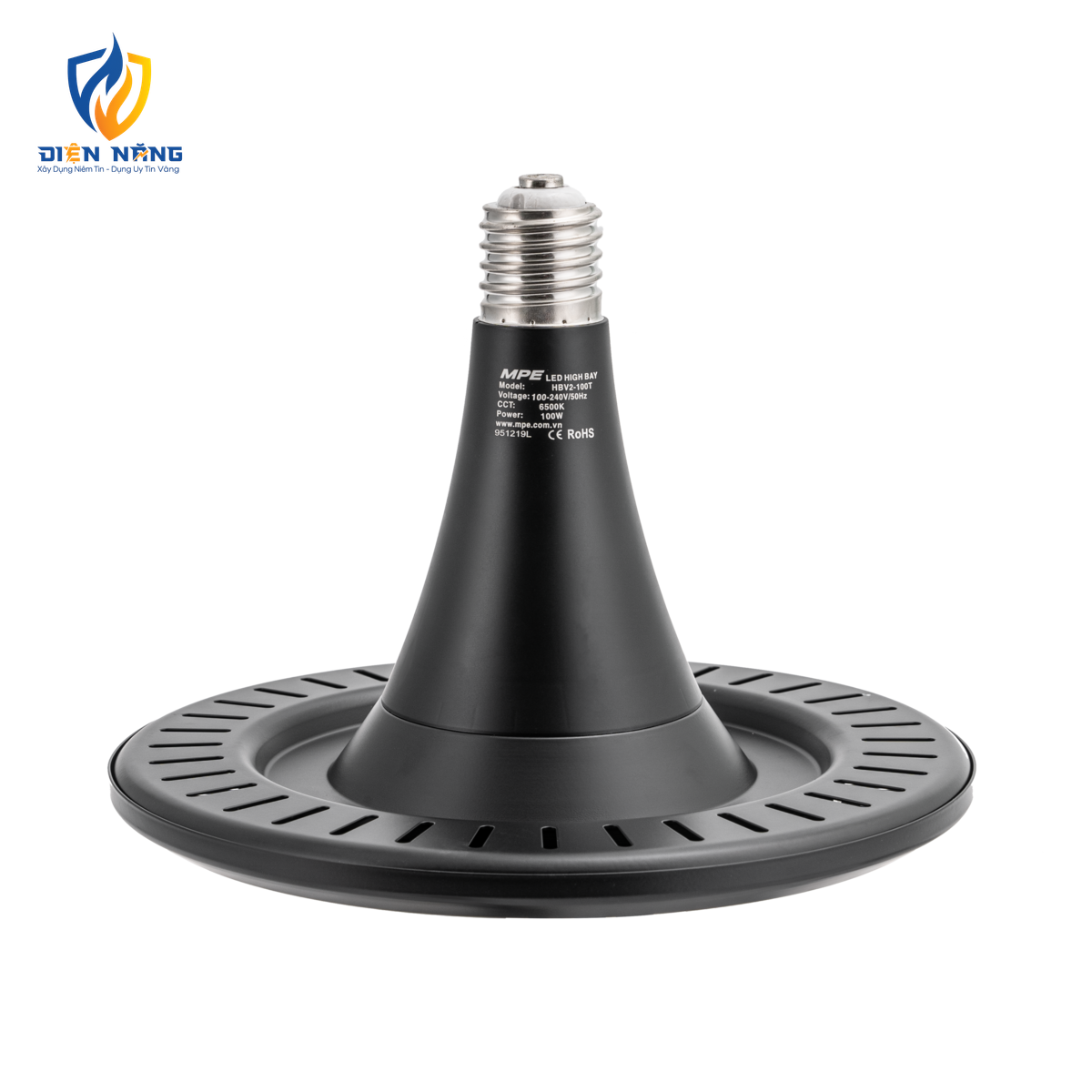 LED highbay nhà xưởng 100W sử dụng đui đèn E40, ánh sáng trắng HBV2-100T - anh 4