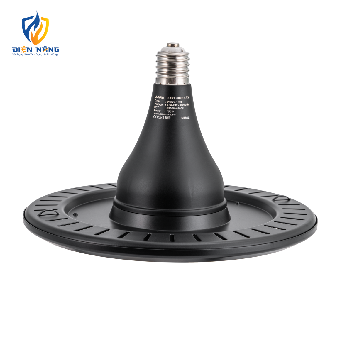 LED highbay nhà xưởng 150W sử dụng đui đèn E40, ánh sáng trắng HBV2-150T - anh 2