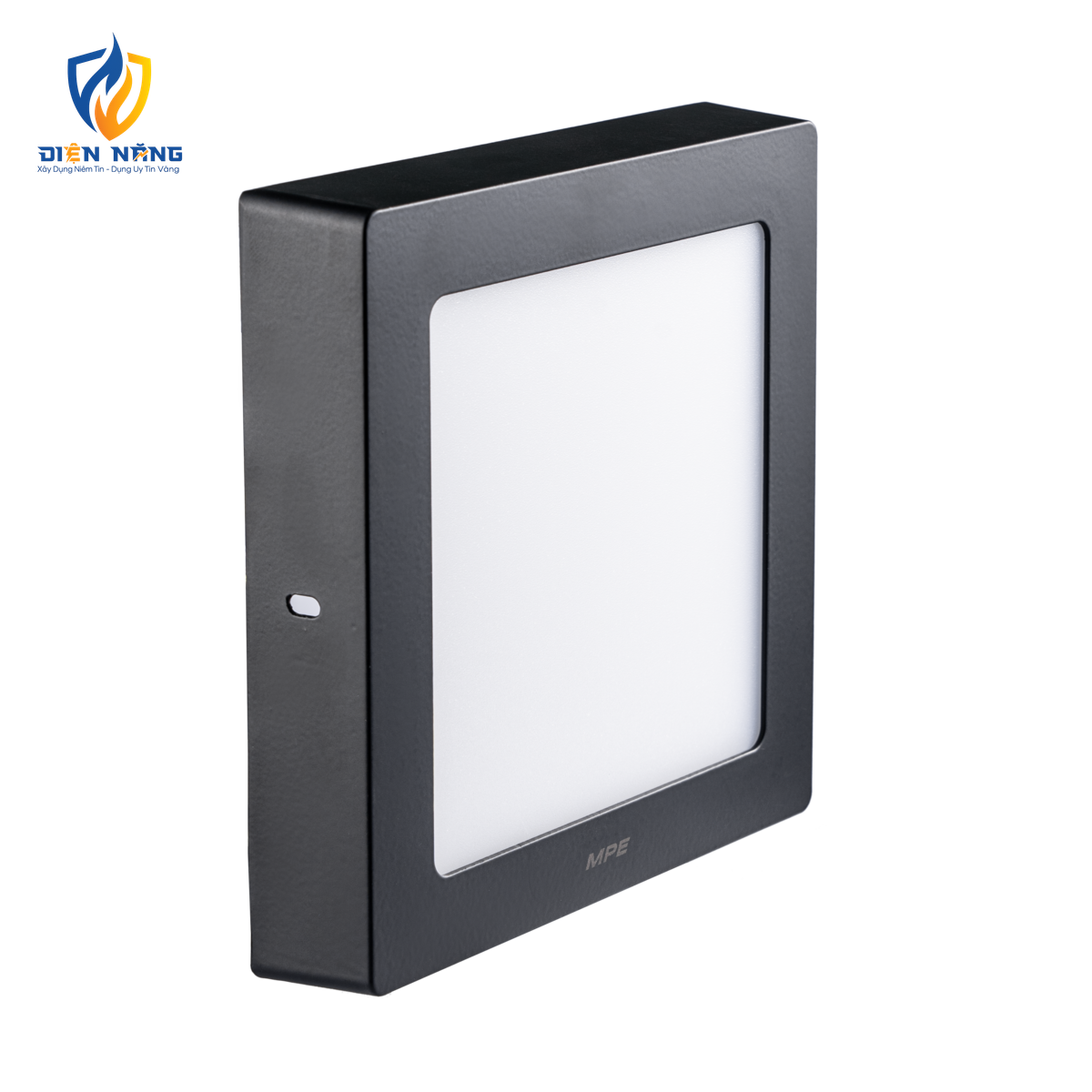 LED Panel ốp nổi nhựa đen, mặt vuông 12W ánh sáng vàng SSPLB2-12V