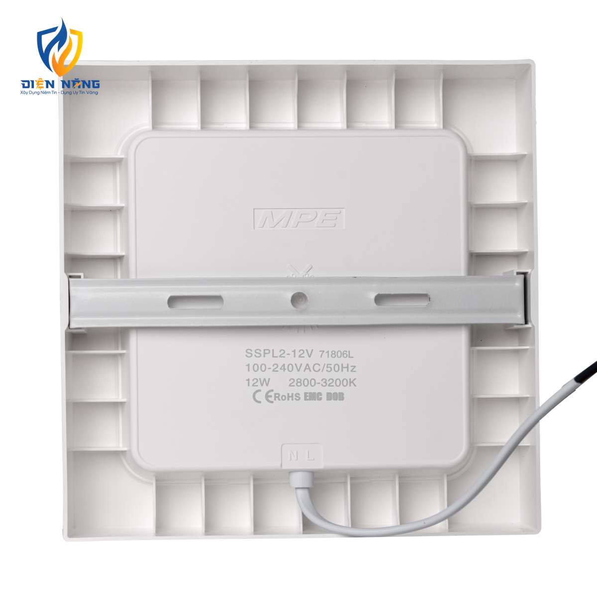 LED Panel ốp nổi nhựa, mặt vuông 12W ánh sáng vàng SSPL2-12V - anh 3