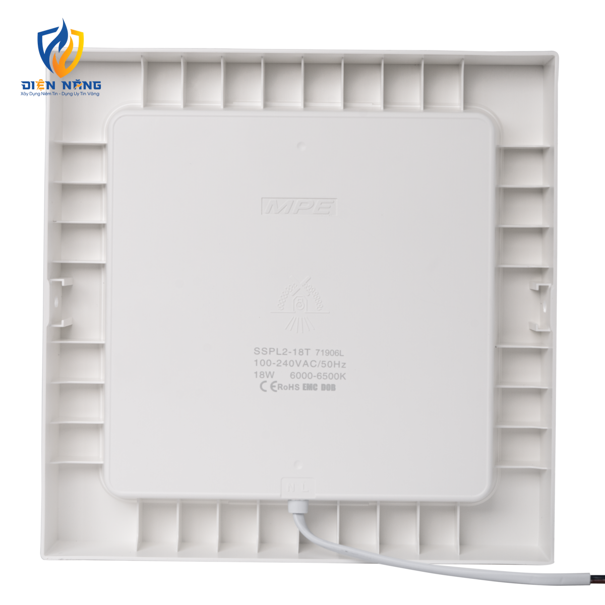 LED Panel ốp nổi nhựa, mặt vuông 18W ánh sáng trắng SSPL2-18T - anh 3
