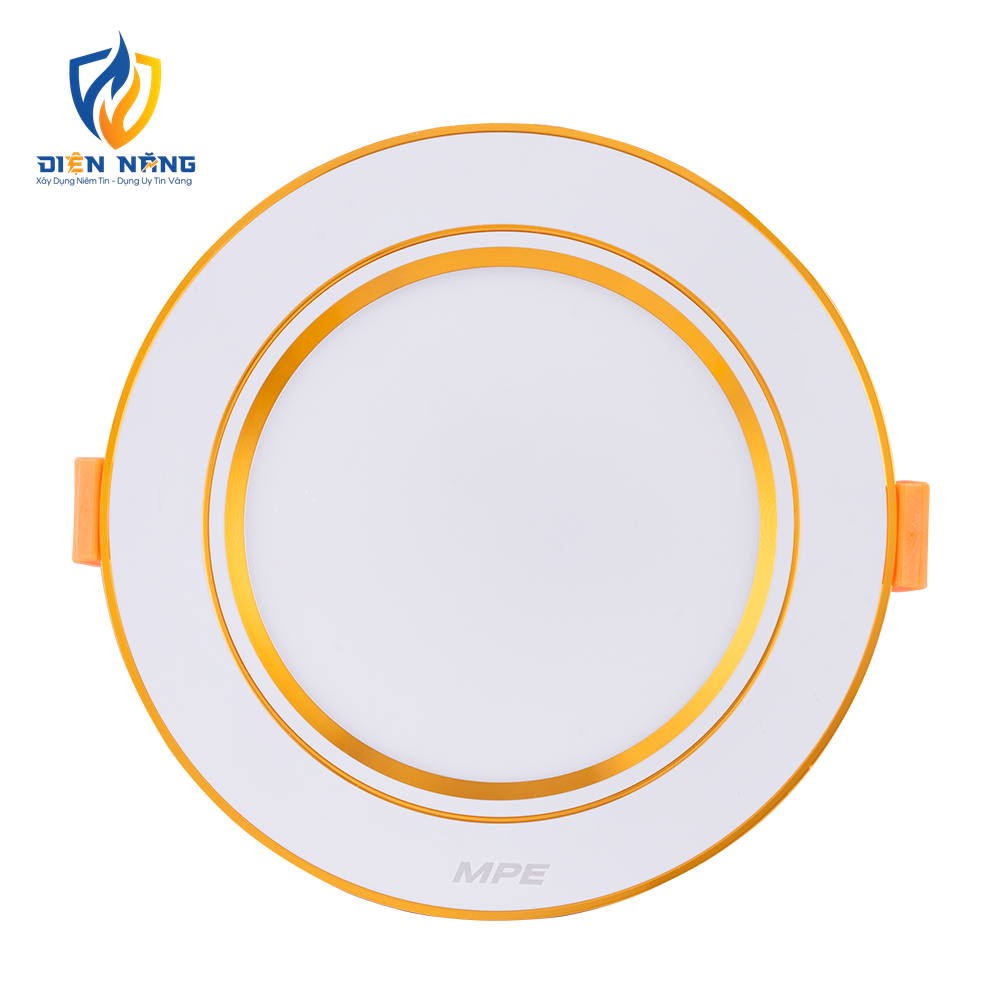 LED Downlight âm trần nhôm, viền vàng 5W ánh sáng trung tính DLV2-5N