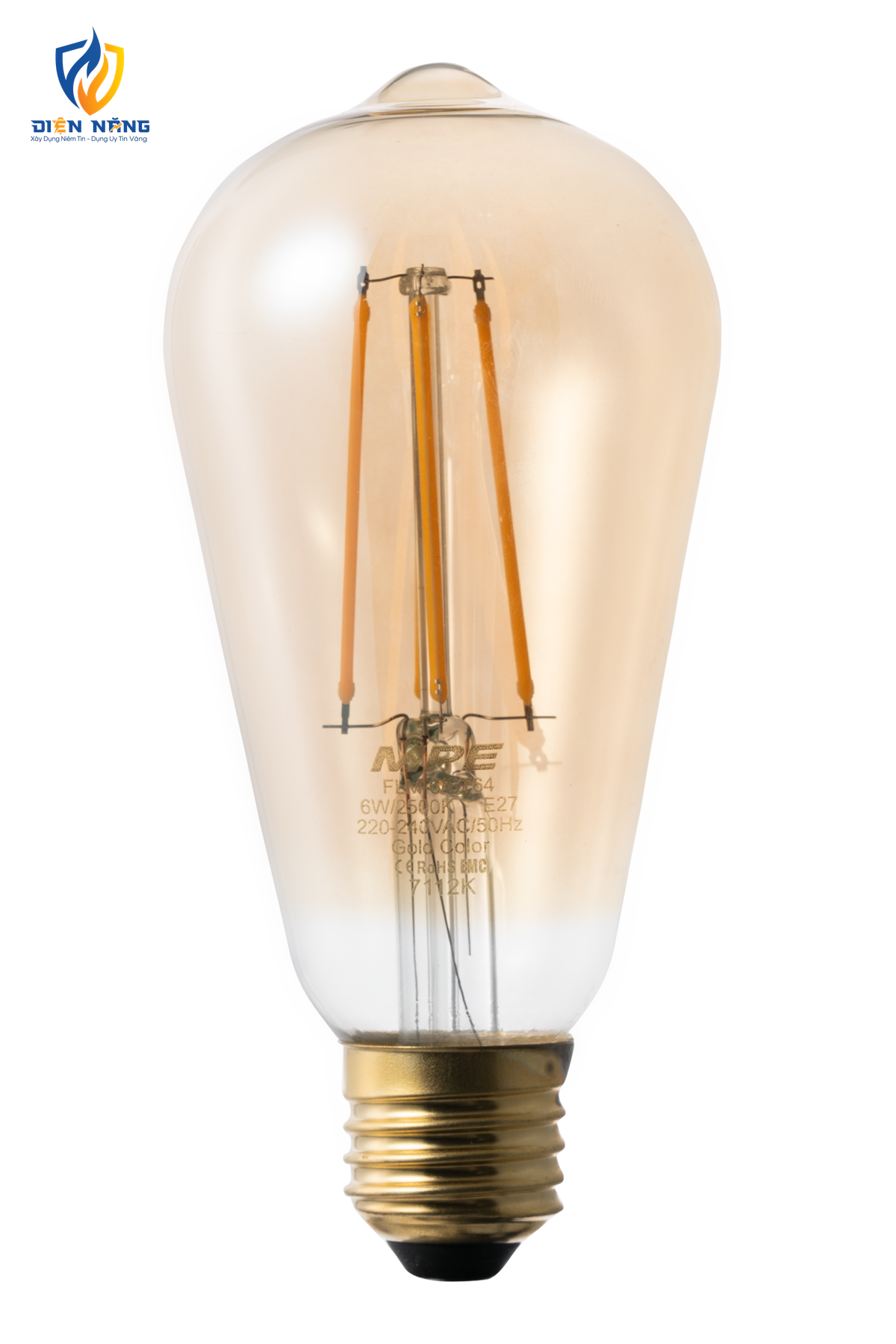 LED Bulb Filament 6W ánh sáng vàng FLM-6/ST64