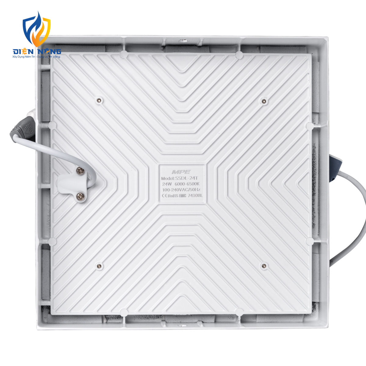 LED Downlight ốp nổi tràn viền trắng, mặt vuông 24W ánh sáng trắng SSDL-24T - anh 4