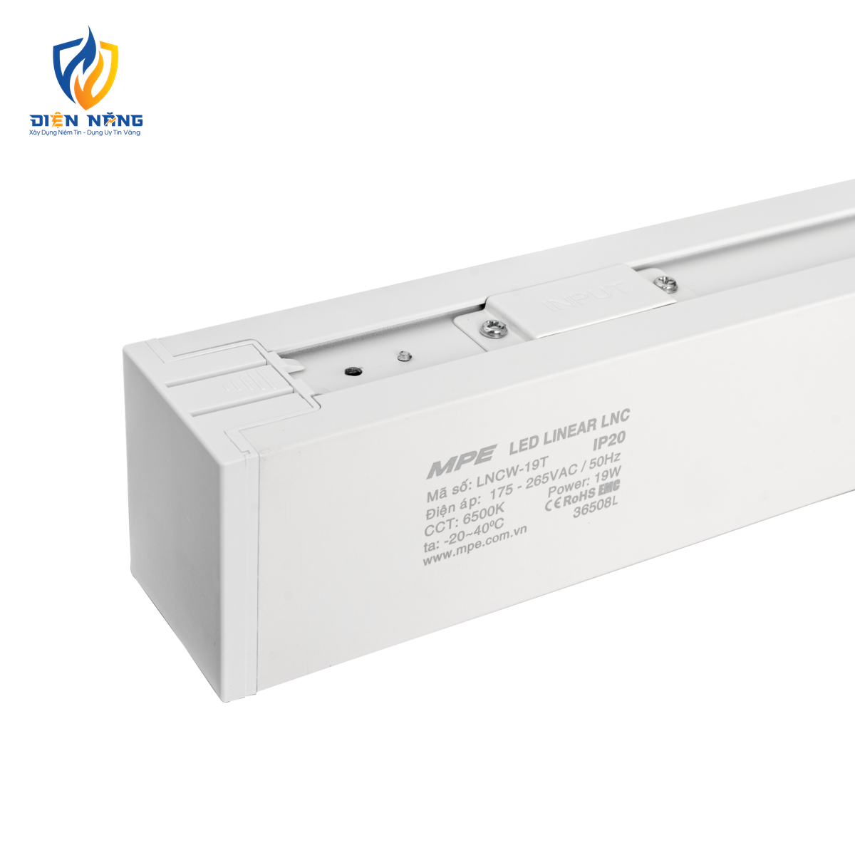 LED thanh điểm nối có đèn thân trắng 19W ánh sáng trắng LNCW-19T - anh 3