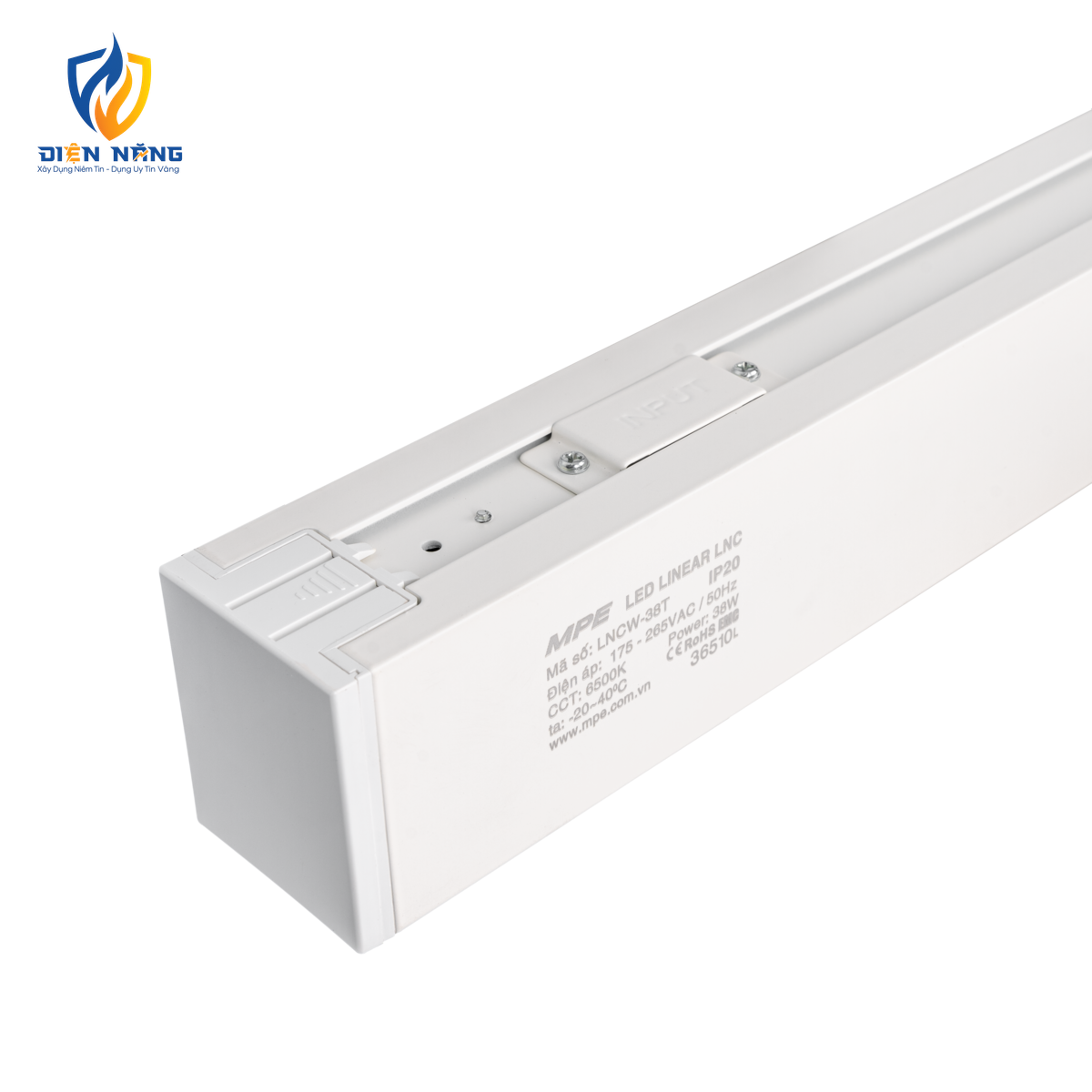 LED thanh điểm nối có đèn thân trắng 38W ánh sáng trắng LNCW-38T - anh 5