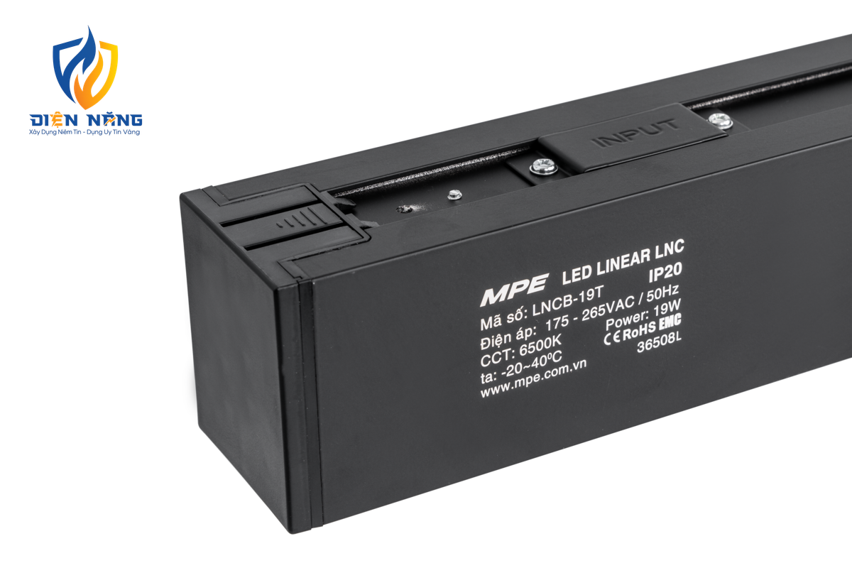 LED thanh điểm nối có đèn thân đen 19W ánh sáng trắng LNCB-19T - anh 2