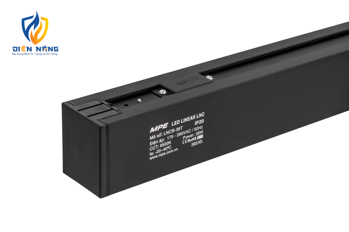 LED thanh điểm nối có đèn thân đen 38W ánh sáng trắng LNCB-38T - anh 2