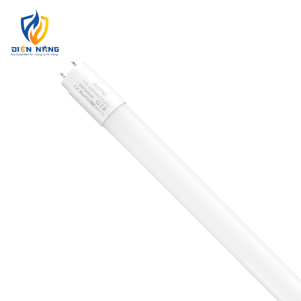 LED tube thuỷ tinh 0.6m 9W ánh sáng vàng GT8-60V