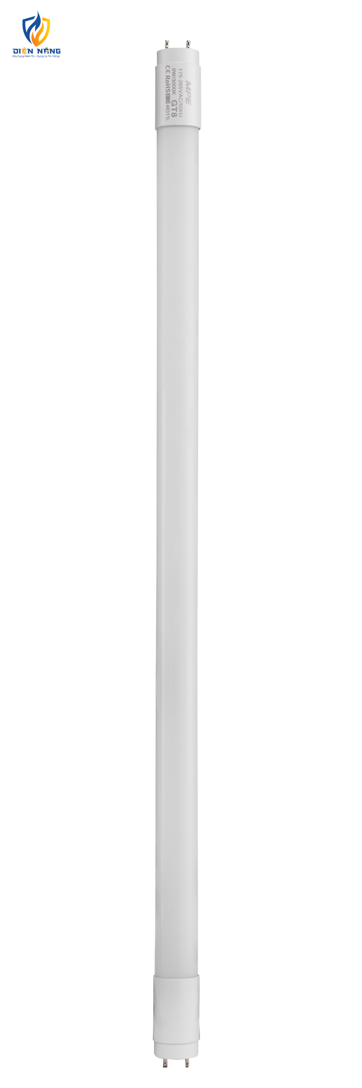 LED tube thuỷ tinh 0.6m 9W ánh sáng vàng GT8-60V - anh 2