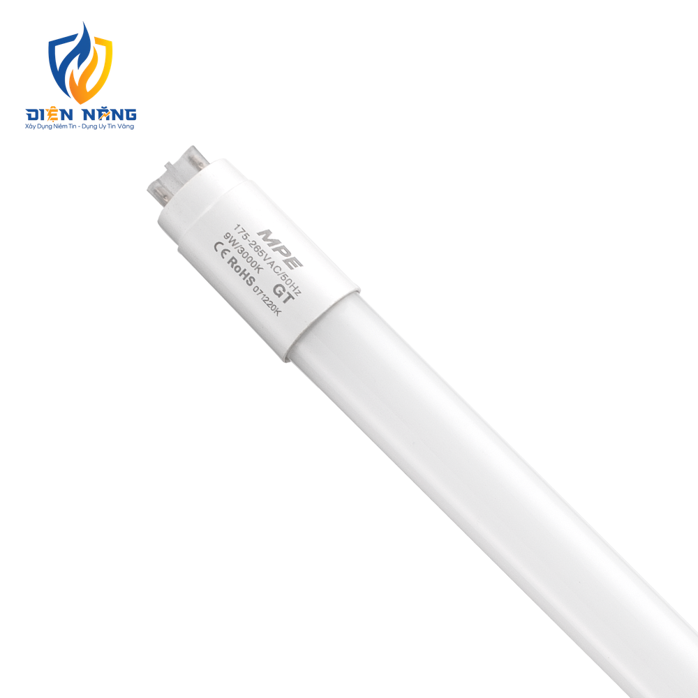 LED tube thuỷ tinh 0.6m 9W ánh sáng vàng GT-60V