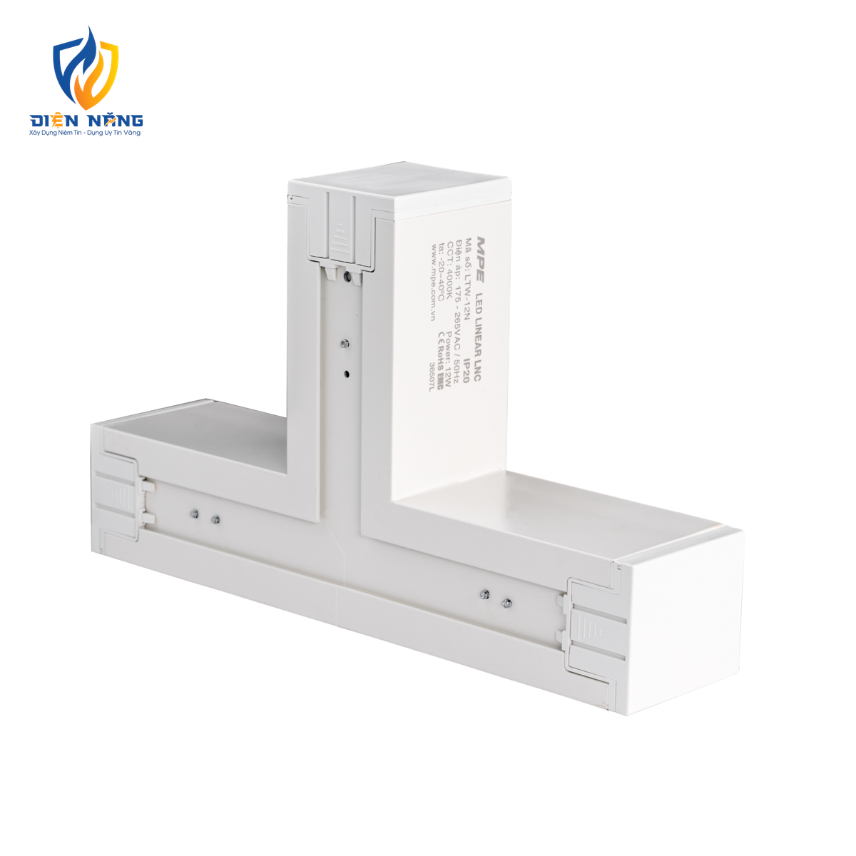 Phụ kiện thanh nối T thân màu trắng có đèn 12W ánh sáng trung tính dùng cho Seri LNC mã LTW-12N - anh 3