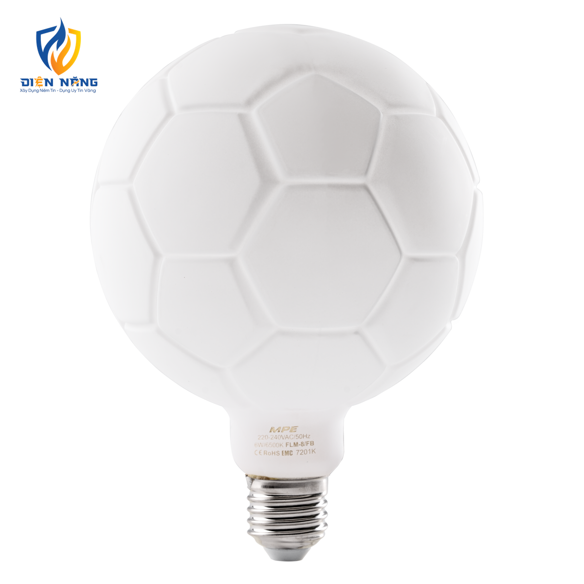 LED Bulb Filament hình trái banh thân đèn màu Milky 6W ánh sáng trắng FLM-8/FB