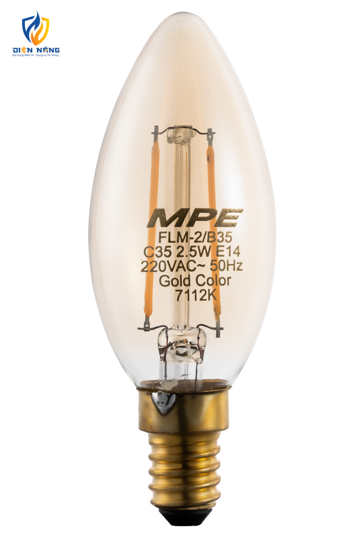 LED Buld Filament 2.5W ánh sáng vàng FLM-2/B35
