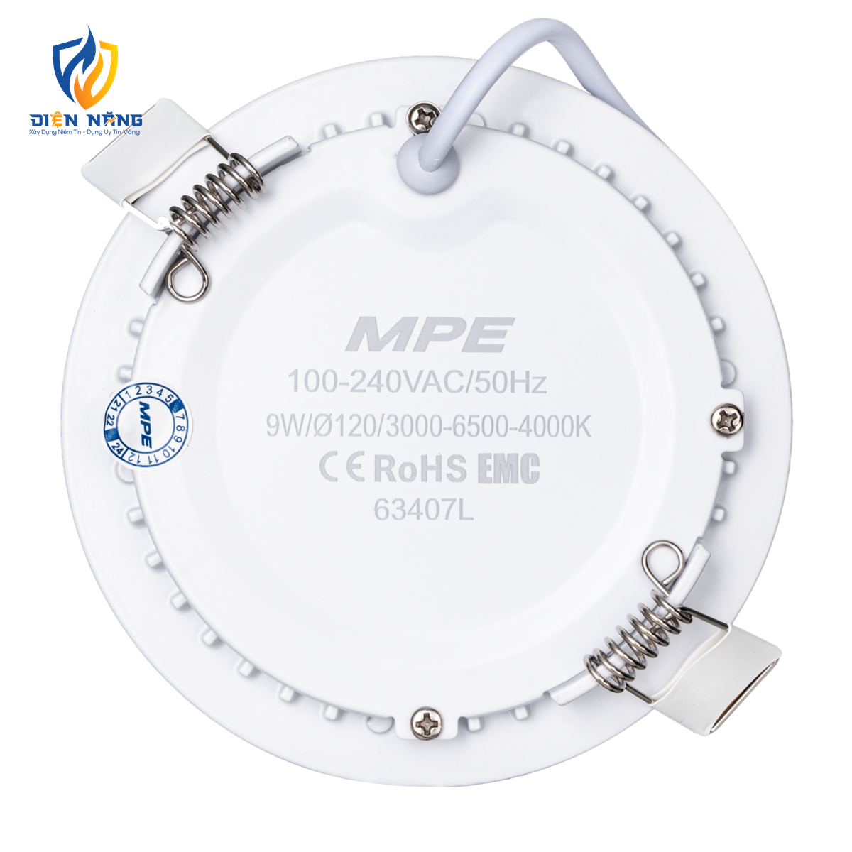 LED Panel âm trần nhôm viền bạc mặt tròn 9W phi nhỏ - 3 chế độ màu RPL-9S/3C/S - anh 3