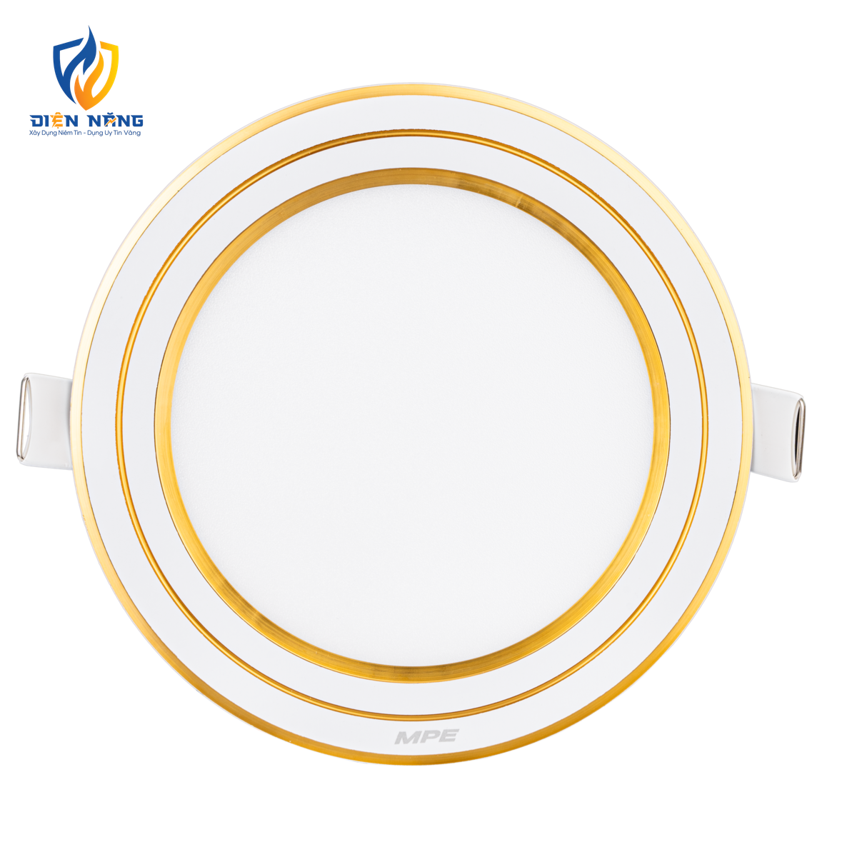 LED Panel âm trần nhôm viền vàng mặt tròn 12W phi nhỏ - 3 chế độ màu RPL-12S/3C/G