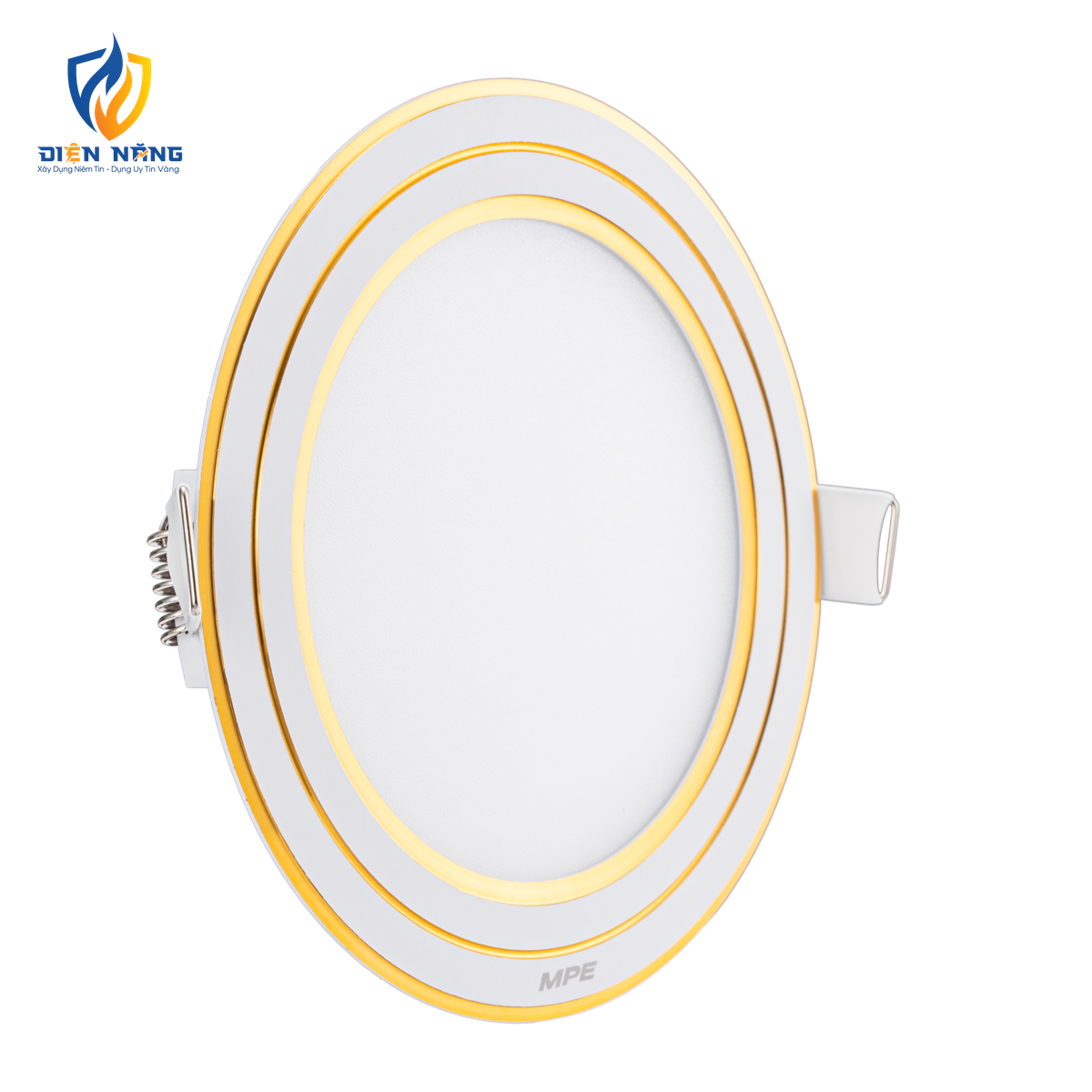 LED Panel âm trần nhôm viền vàng mặt tròn 12W phi nhỏ - 3 chế độ màu RPL-12S/3C/G - anh 3