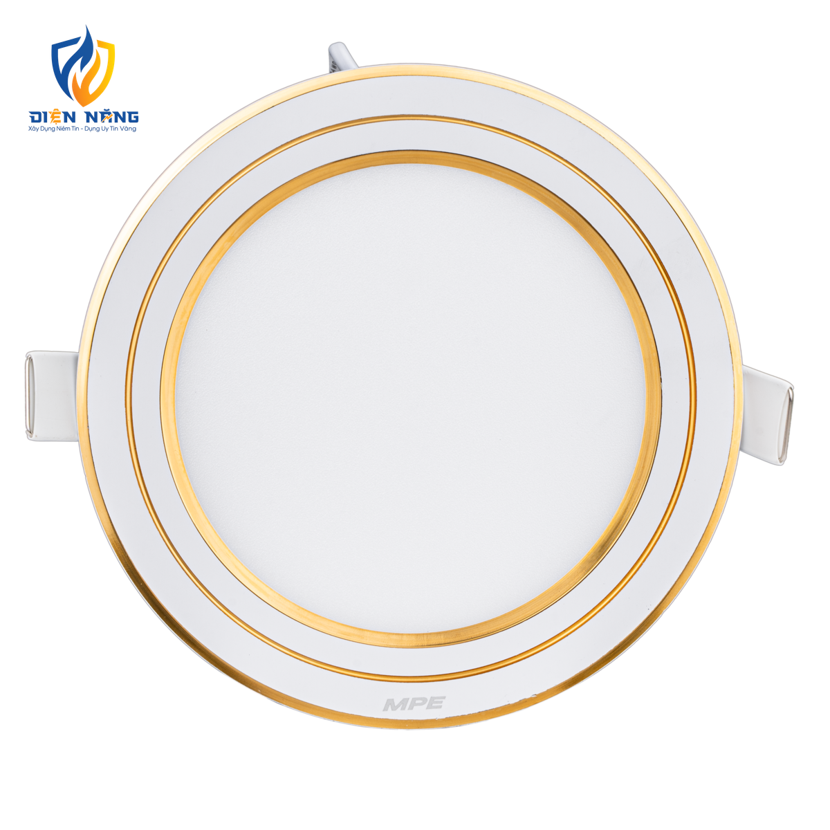 LED Panel âm trần nhôm viền vàng mặt tròn 12W phi nhỏ ánh sáng trắng RPL-12ST/G