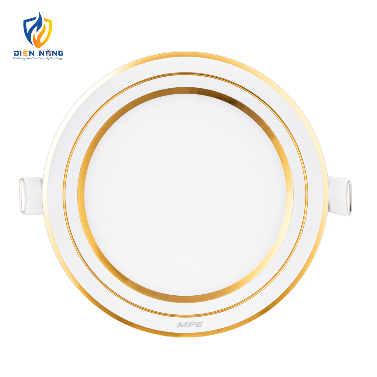 LED Panel âm trần nhôm viền vàng mặt tròn 9W - 3 chế độ màu RPL-9/3C/G