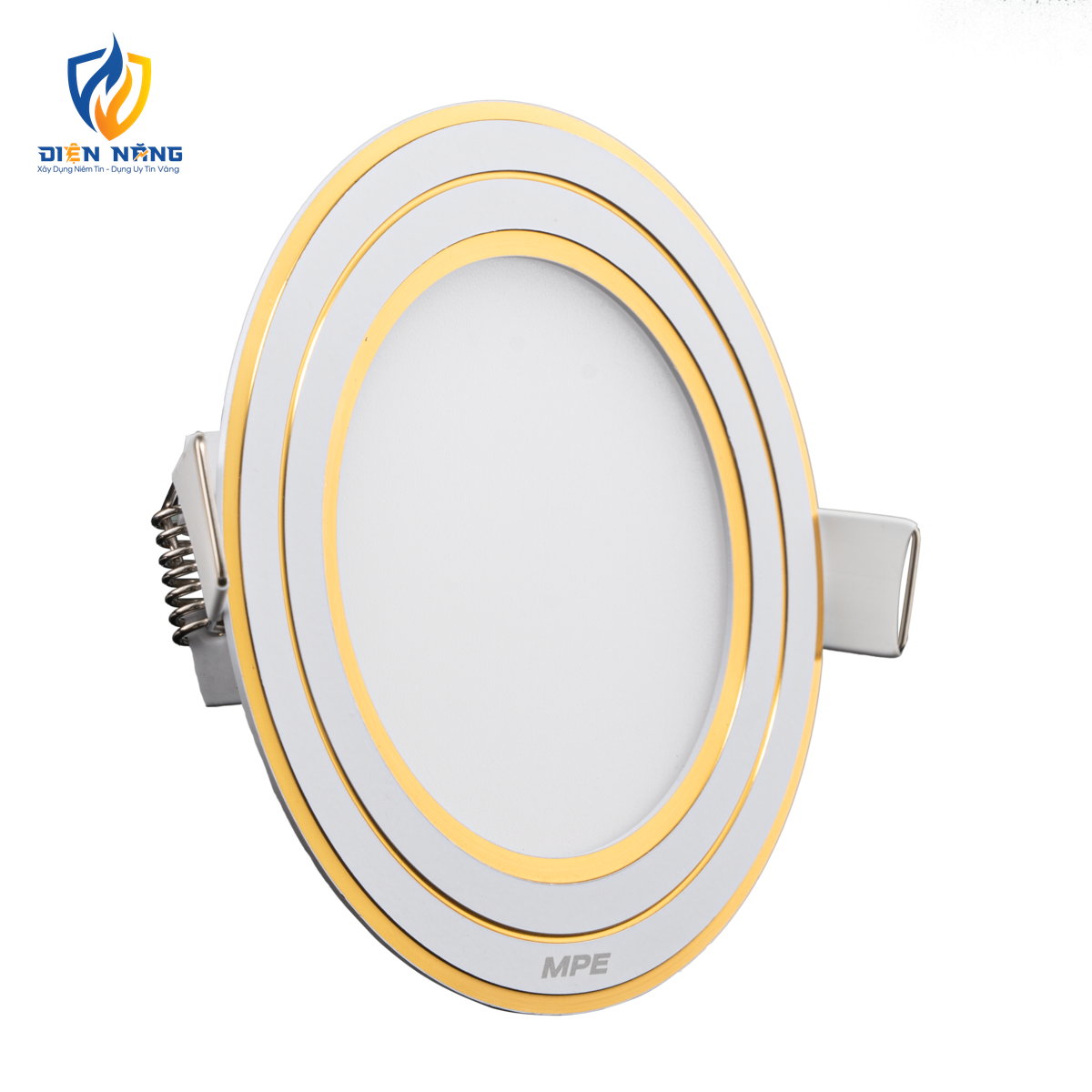 LED Panel âm trần nhôm viền vàng mặt tròn 9W phi nhỏ - 3 chế độ màu RPL-9S/3C/G - anh 3
