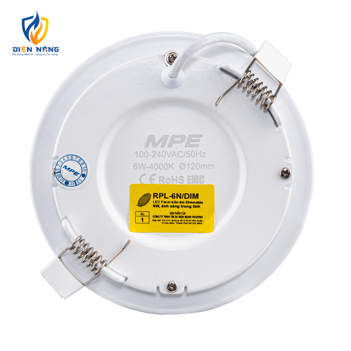 LED Panel âm trần nhôm, mặt tròn, điều chỉnh độ sáng 6W ánh sáng trung tính RPL-6N/DIM - anh 3