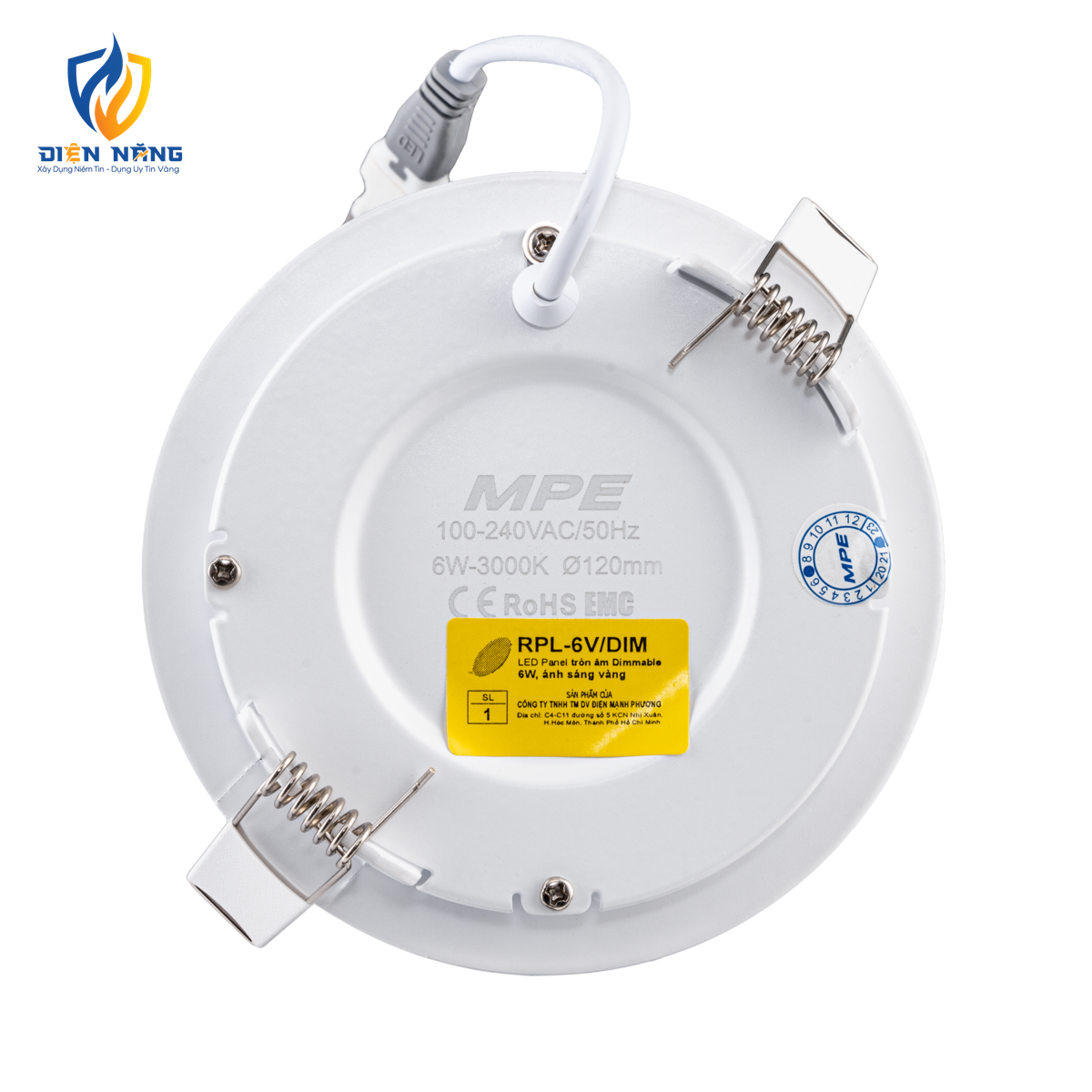 LED Panel âm trần nhôm, mặt tròn, điều chỉnh độ sáng 6W ánh sáng vàng RPL-6V/DIM - anh 3
