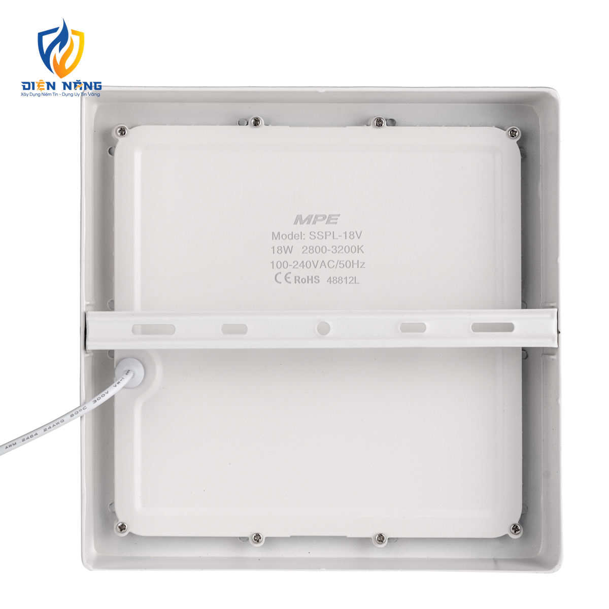 LED Panel ốp nổi nhôm, mặt vuông 18W ánh sáng vàng SSPL-18V - anh 3