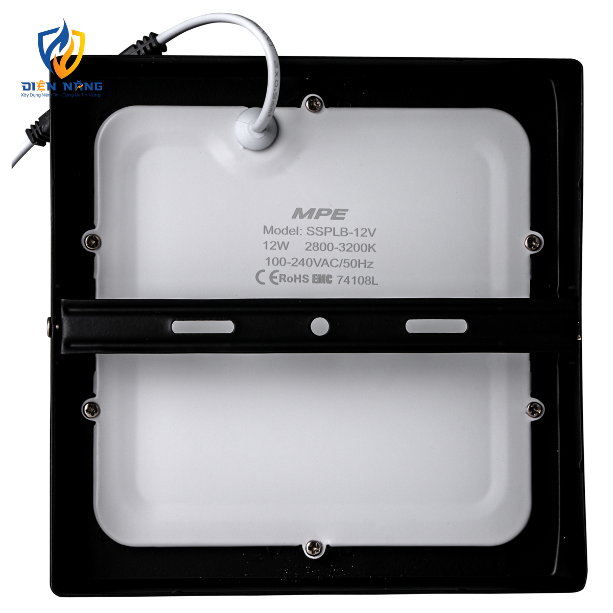 LED Panel ốp nổi nhôm, thân đen, mặt vuông 12W ánh sáng vàng SSPLB-12V - anh 3