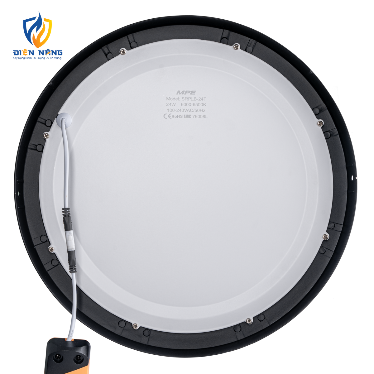 LED Panel ốp nổi nhôm, thân đen, mặt tròn 24W ánh sáng trắng SRPLB-24T - anh 4