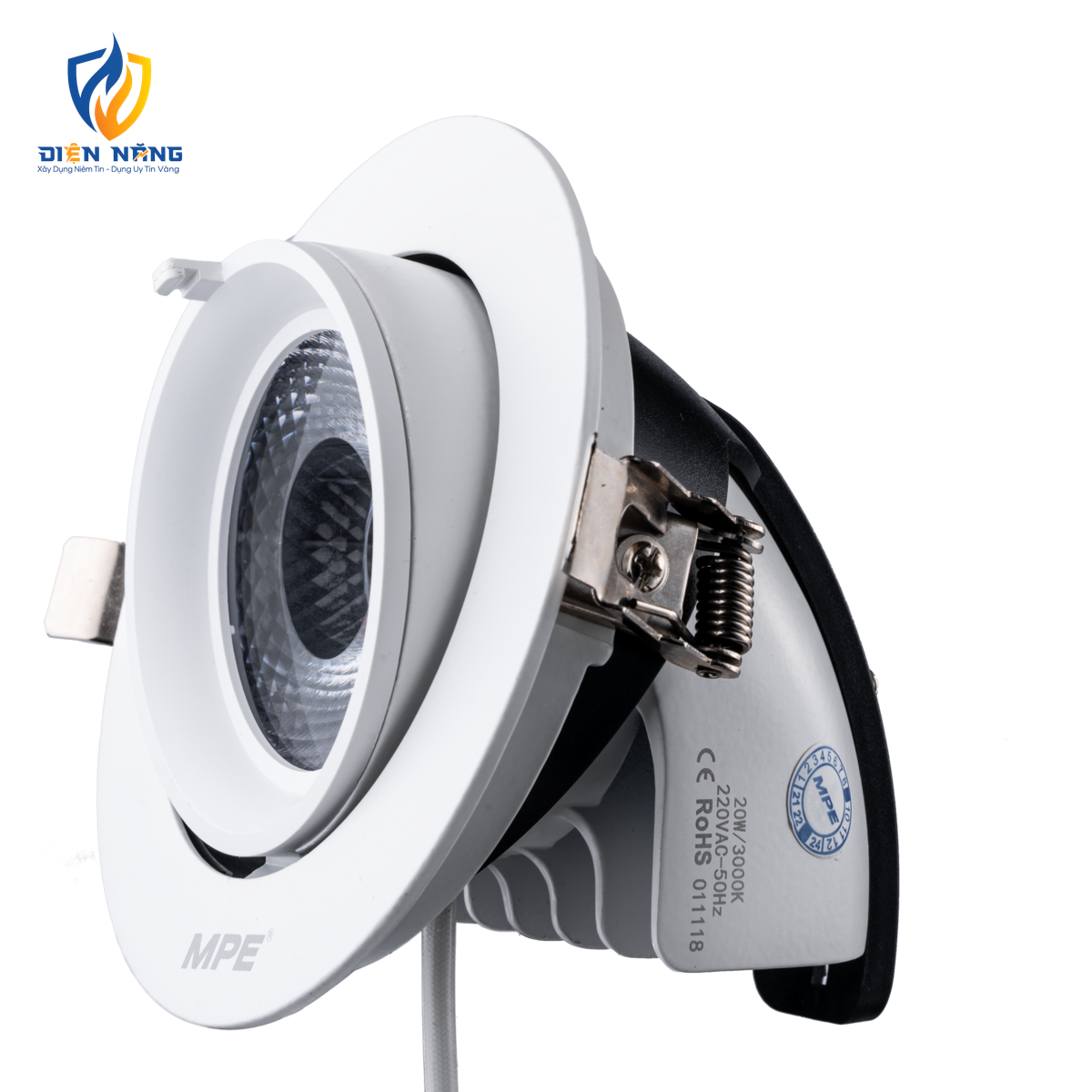 LED Downlight âm trần Chiếu điểm, Điều chỉnh hướng sáng 20W ánh sáng vàng DLA-20V - anh 3