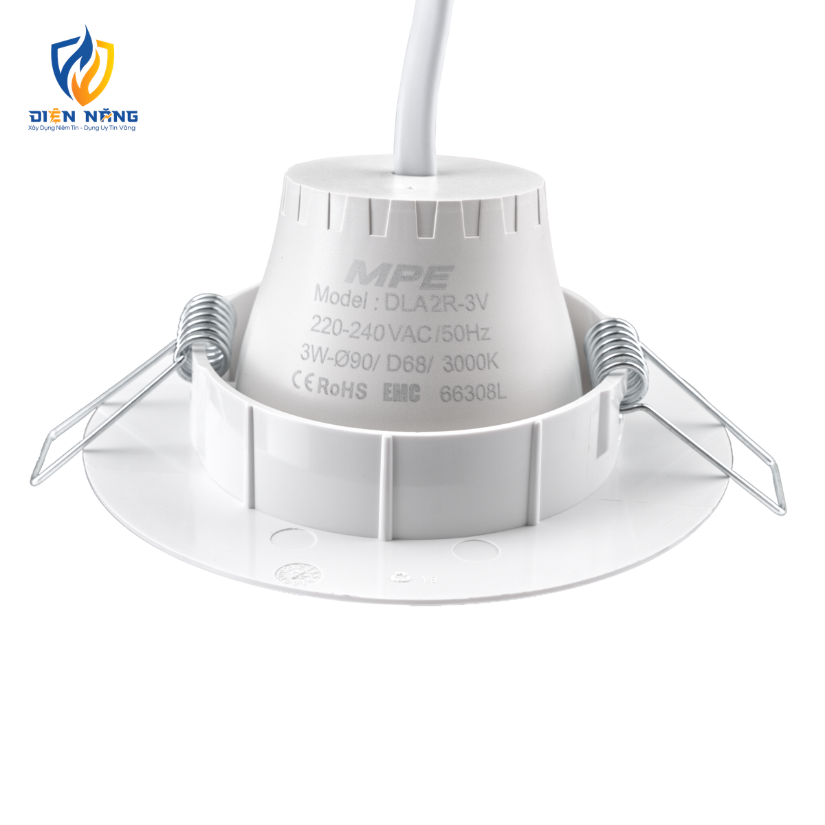LED Downlight âm trần Chiếu điểm, Điều chỉnh hướng sáng, mặt tròn 3W ánh sáng vàng DLA2R-3V - anh 2