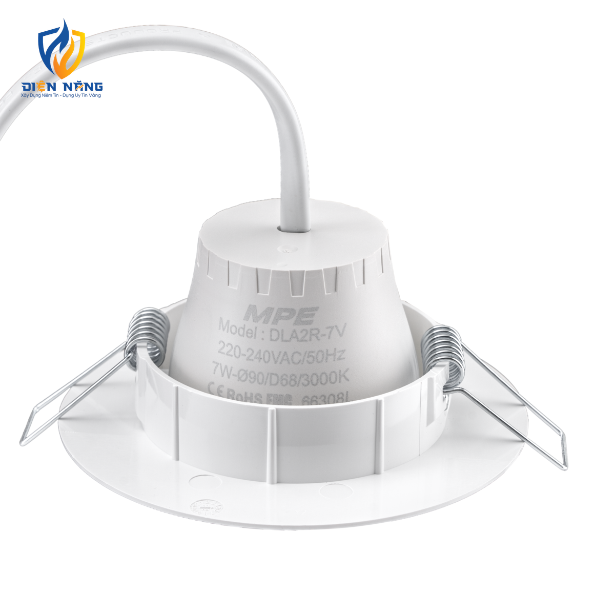 LED Downlight âm trần Chiếu điểm, Điều chỉnh hướng sáng, mặt tròn 7W ánh sáng vàng DLA2R-7V - anh 3