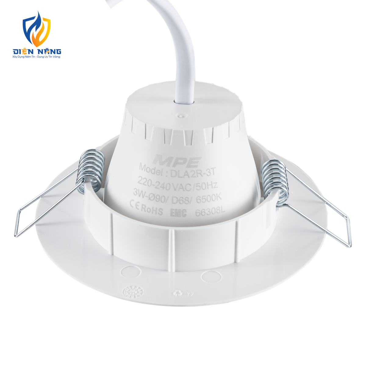 LED Downlight âm trần Chiếu điểm, Điều chỉnh hướng sáng, mặt tròn 3W ánh sáng trắng DLA2R-3T - anh 3