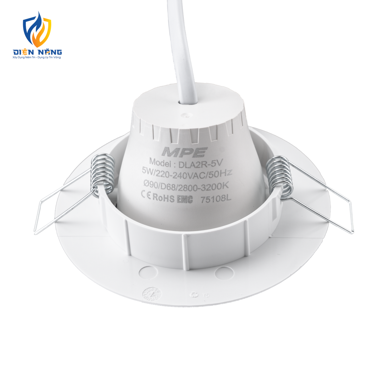 LED Downlight âm trần Chiếu điểm, Điều chỉnh hướng sáng, mặt tròn 5W ánh sáng vàng DLA2R-5V - anh 3