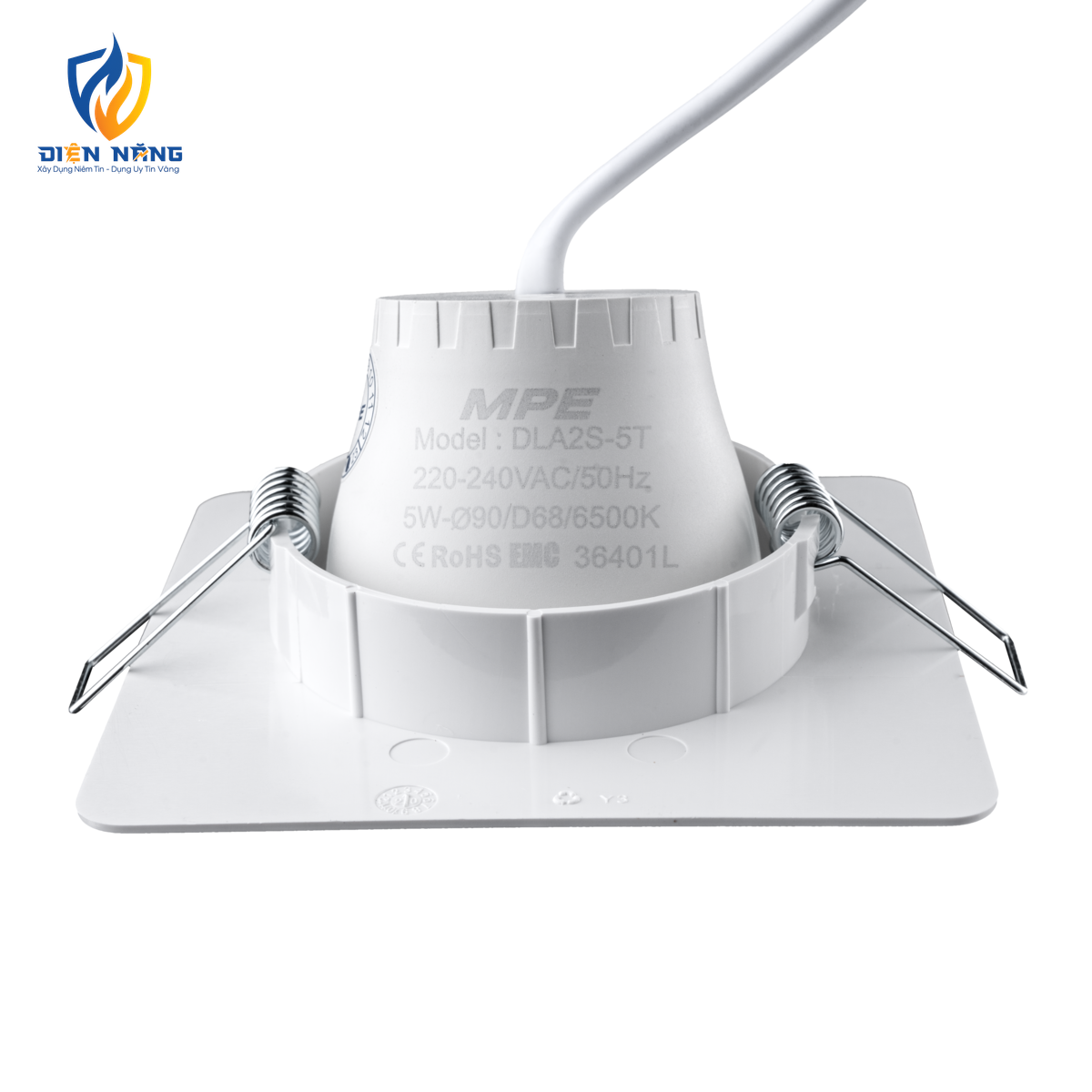 LED Downlight âm trần Chiếu điểm, Điều chỉnh hướng sáng, mặt vuông 5W ánh sáng trắng DLA2S-5T - anh 3