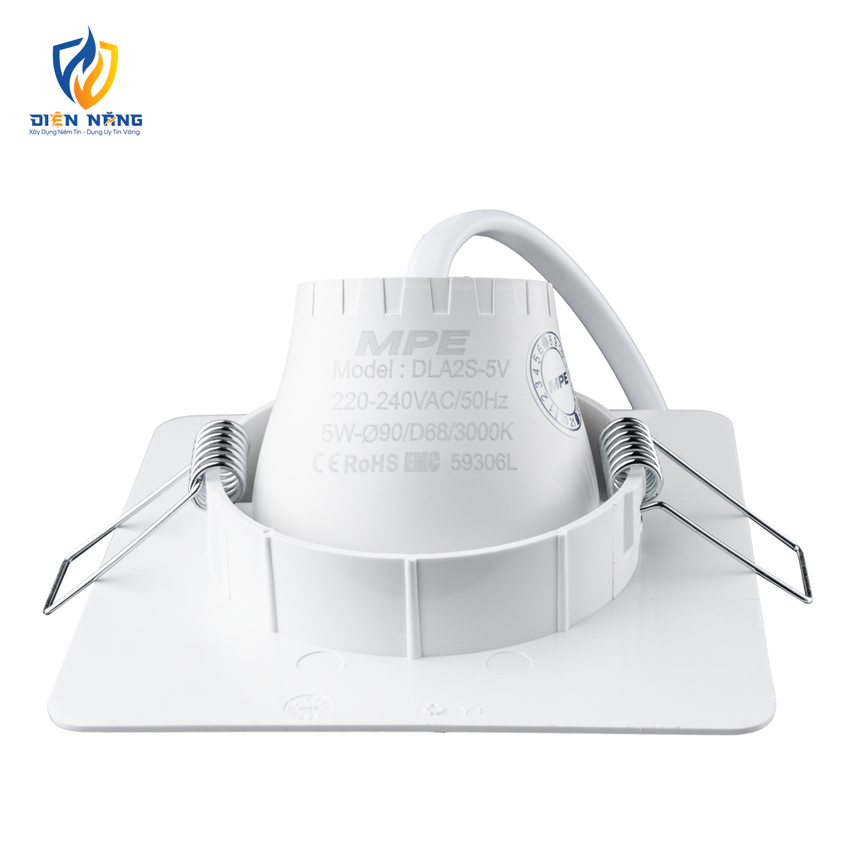 LED Downlight âm trần Chiếu điểm, Điều chỉnh hướng sáng, mặt vuông 5W ánh sáng vàng DLA2S-5V - anh 3