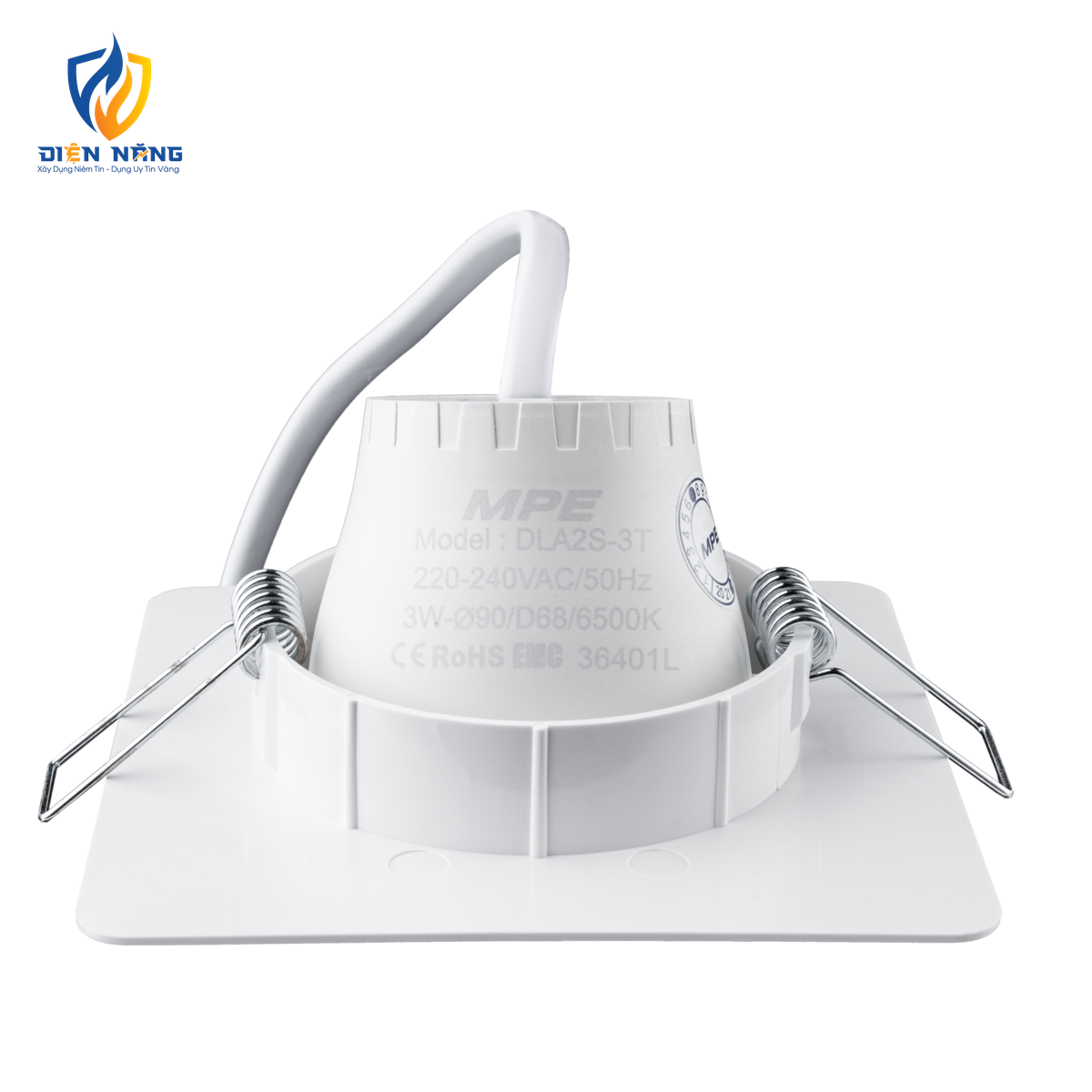 LED Downlight âm trần Chiếu điểm, Điều chỉnh hướng sáng, mặt vuông 3W ánh sáng trắng DLA2S-3T - anh 3
