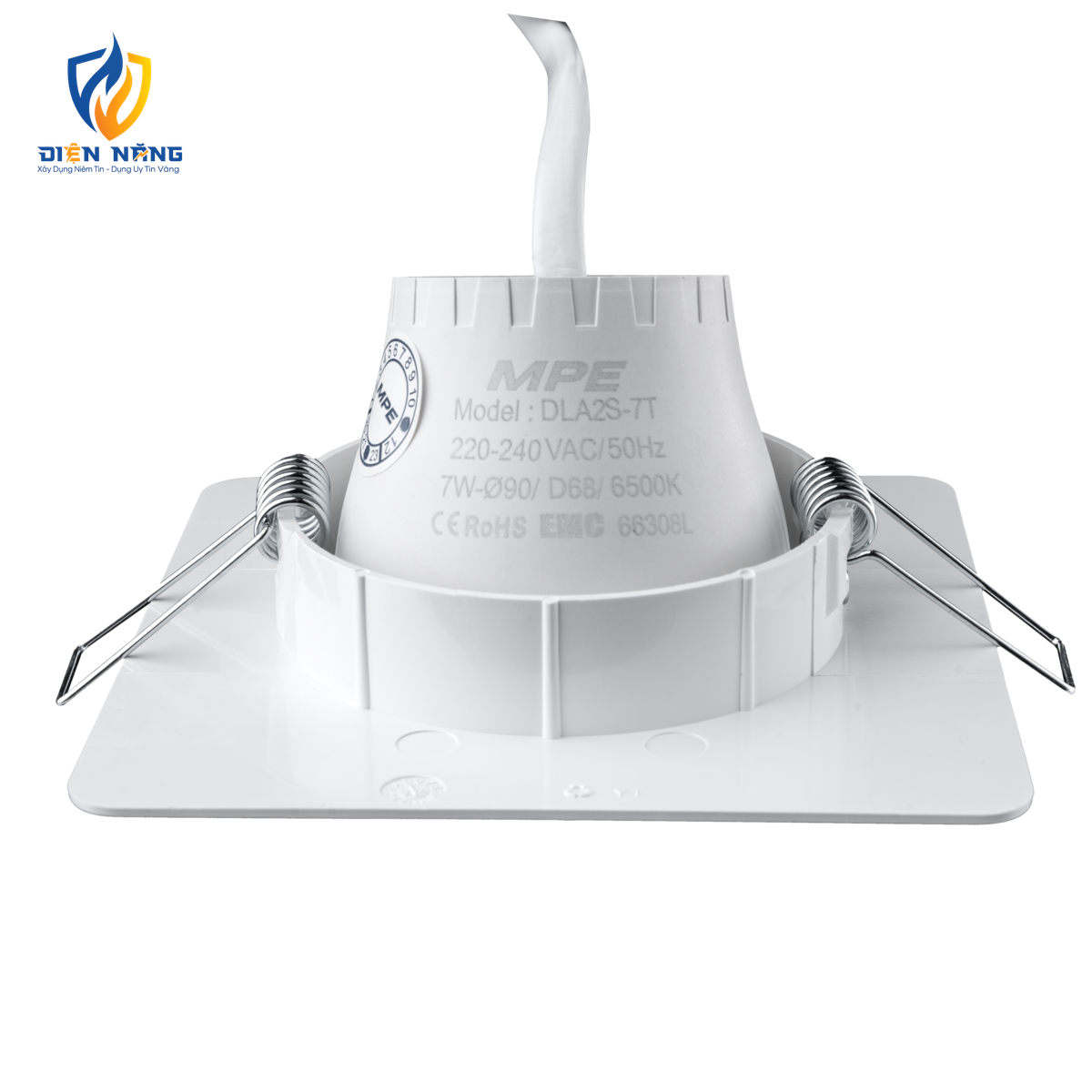 LED Downlight âm trần Chiếu điểm, Điều chỉnh hướng sáng, mặt vuông 7W ánh sáng trắng DLA2S-7T - anh 3