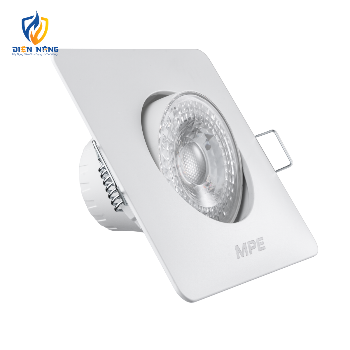 LED Downlight âm trần Chiếu điểm, Điều chỉnh hướng sáng, mặt vuông 7W ánh sáng vàng DLA2S-7V