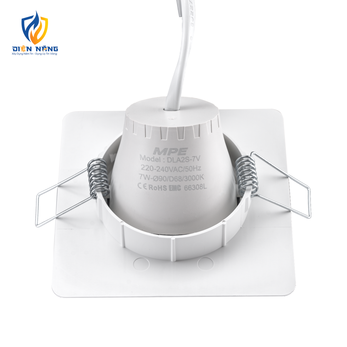 LED Downlight âm trần Chiếu điểm, Điều chỉnh hướng sáng, mặt vuông 7W ánh sáng vàng DLA2S-7V - anh 3