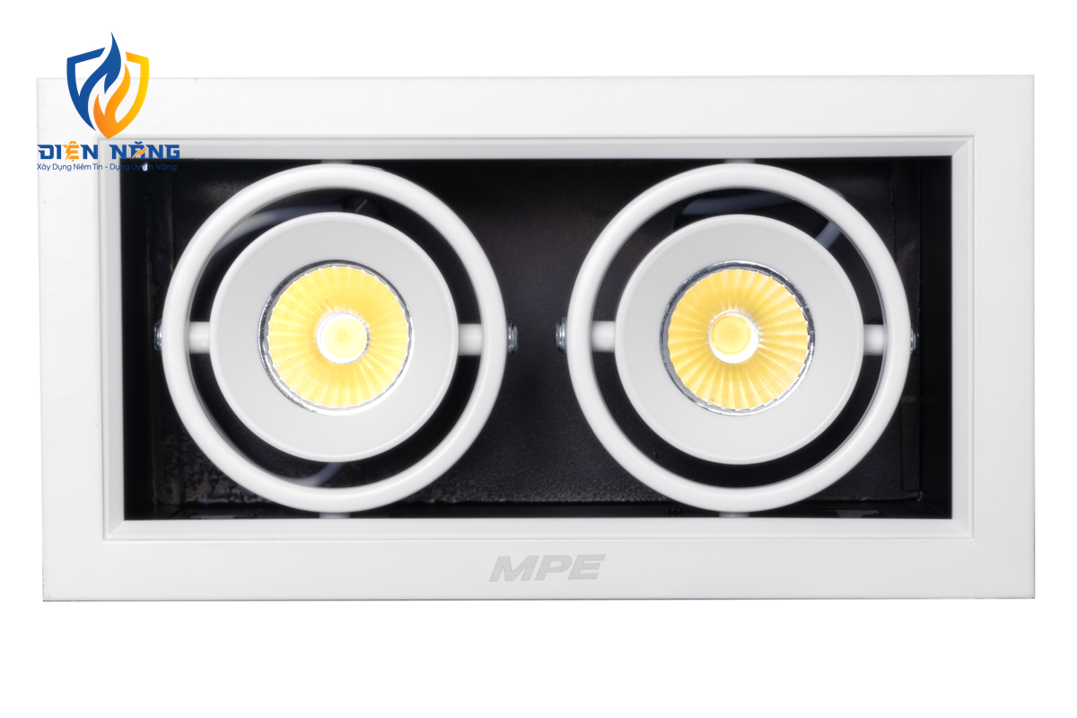 LED Downlight âm trần Chiếu điểm 2 đèn 7W ánh sáng vàng DLS-207V